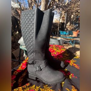 New Luoika black motorcycle boot XW calf size 8